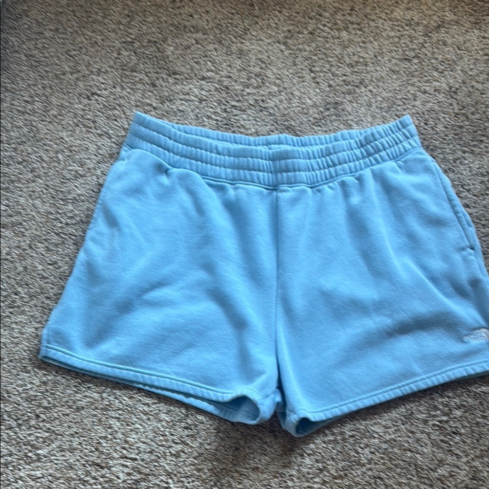 North Face light blue fleece shorts, sz xxl